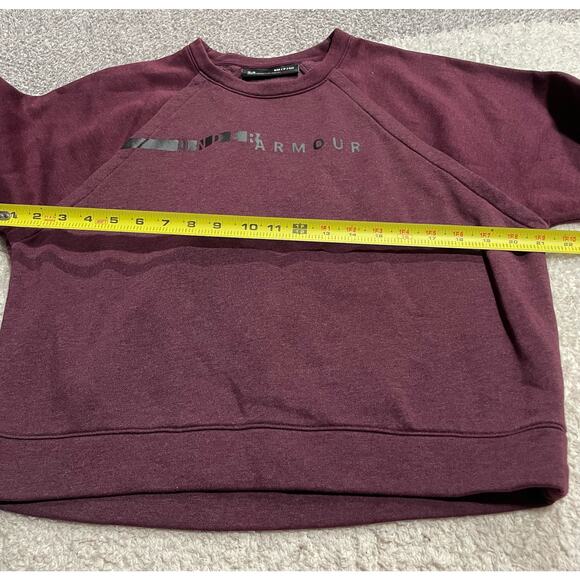 Under Armour Women's Size Small Crew Neck Loose Pullover Sweatshirt Burgundy - Picture 2 of 9
